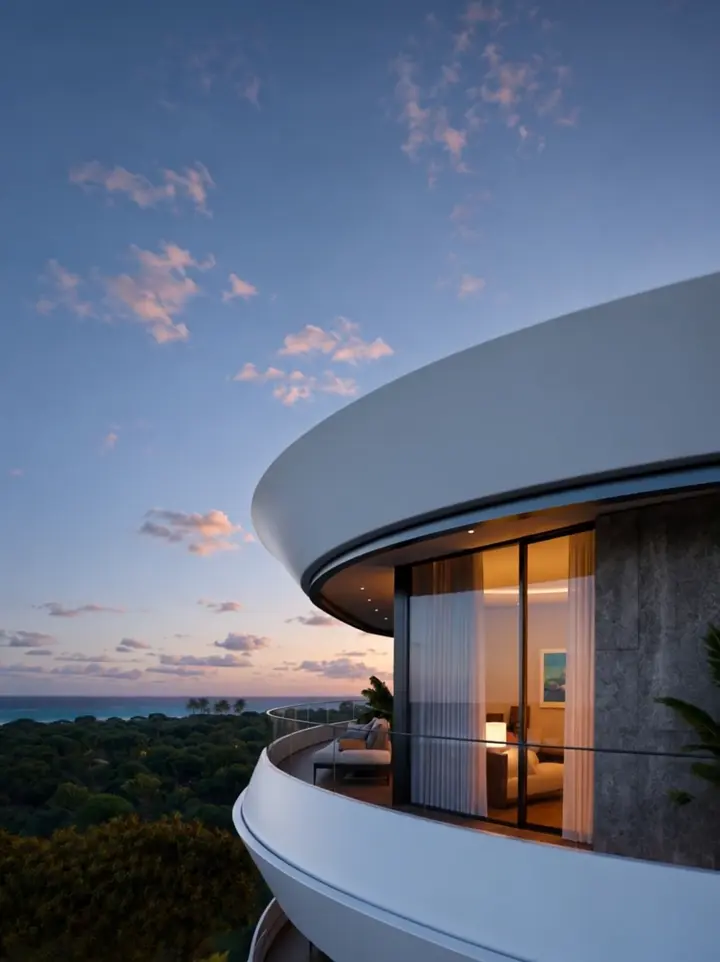 The curved terrace